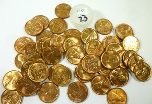 1950 Lincoln Wheat Cent Roll 50 Coins BU