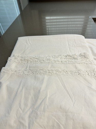 JCPenney Crochet Bed Skirt 50”x68” 100% Cotton 3/4 Bed Vintage Cottagecore - Picture 5 of 6