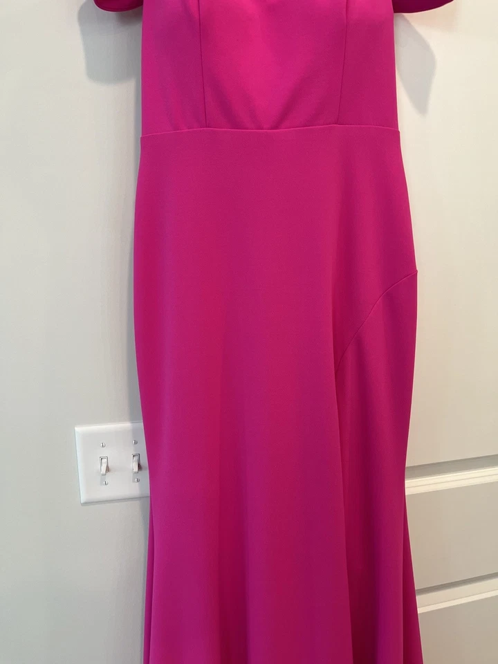Vestido formal para mujer Xscape, Petite 6, escote asimétrico rosa intenso, forrado, EE. UU. Foto 4 de 4