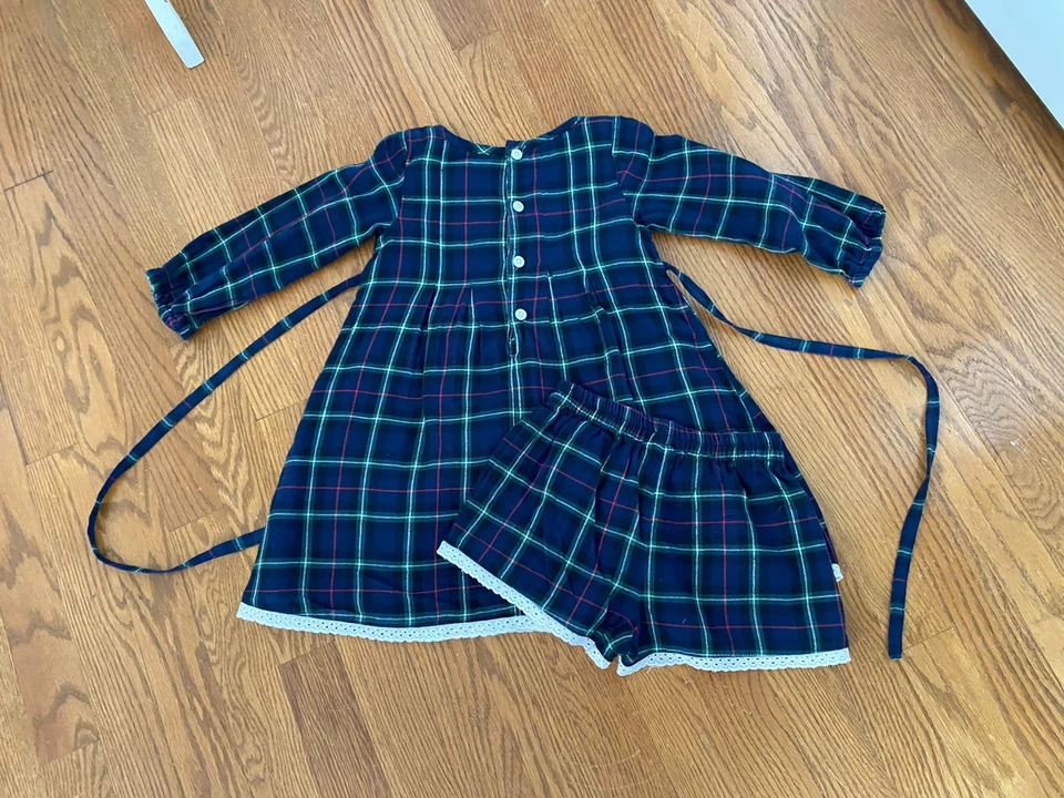 Conjunto de túnica Juju de vacaciones de lobo bien vestido talla 4T vestido florers a cuadros para niñas WDW Foto 3 de 4