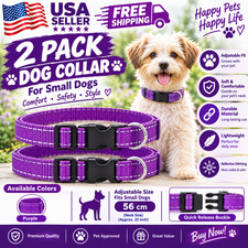 2X Adjustable Dogs Collar for Small Dogs Soft Durable Comfortable Pet Collar US