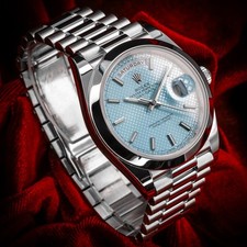 Rolex Day-Date 40 Platinum Ice Blue Dial 40mm 228206 Complete with Box & Papers 8