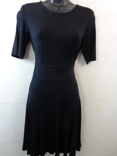 Vince Camuto Dress Women's 6 Black Short Sleeve Fit-N-Flare Career