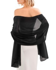 Chiffon Shawl Wraps for Women Evening Dresses Soft Scarf Formal Wedding Brida...
