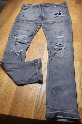 Denim Co. EST 1969 SKINNY - HERREN Jeans - W 34/L 34 - Grau - getragen