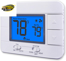Non Programmable Thermostat for Home 1 Heat/ 1 Cool Single-Stage System, with