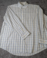 Van-Heusen No Iron Dress Shirt Men's Large 16-16.5 Long Sleeve Cotton Plaid