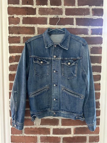 Tom Ford TFD111 Icon Selvedge Denim Jacket Blue Size 5 Made in USA Authentic