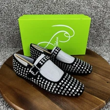 Sam Edelman Michaela Gem Women’s Size 7.5 Black Mary Janes Shoes Suede Noir NEW