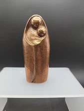 3 Inch Solid Bronze Mother And Child Statue Silhouette  Made In Germany