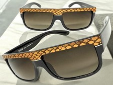 Classic Vintage Retro Hip Hop Rapper Pimp Style SUNGLASSES Black Snakeskin Frame