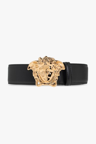 VERSACE Black Leather Belt New & Authentic