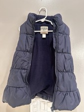 Osh Kosh B'Gosh Girls' Size 7 Navy Puffer Vest Full Zip Fleece Lined Outdoor