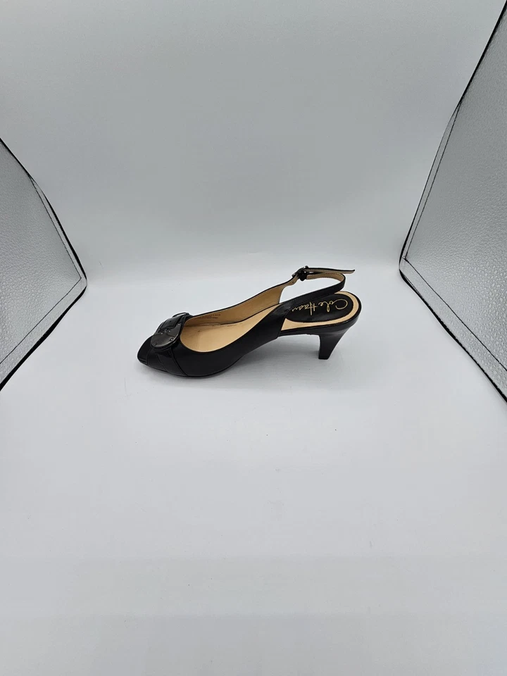 Cole Haan Damas Air Eliana Cuero Negro Eslinga Tacón Trasero Talla 6.5 Caja y Bolsa Antipolvo Foto 4 de 4