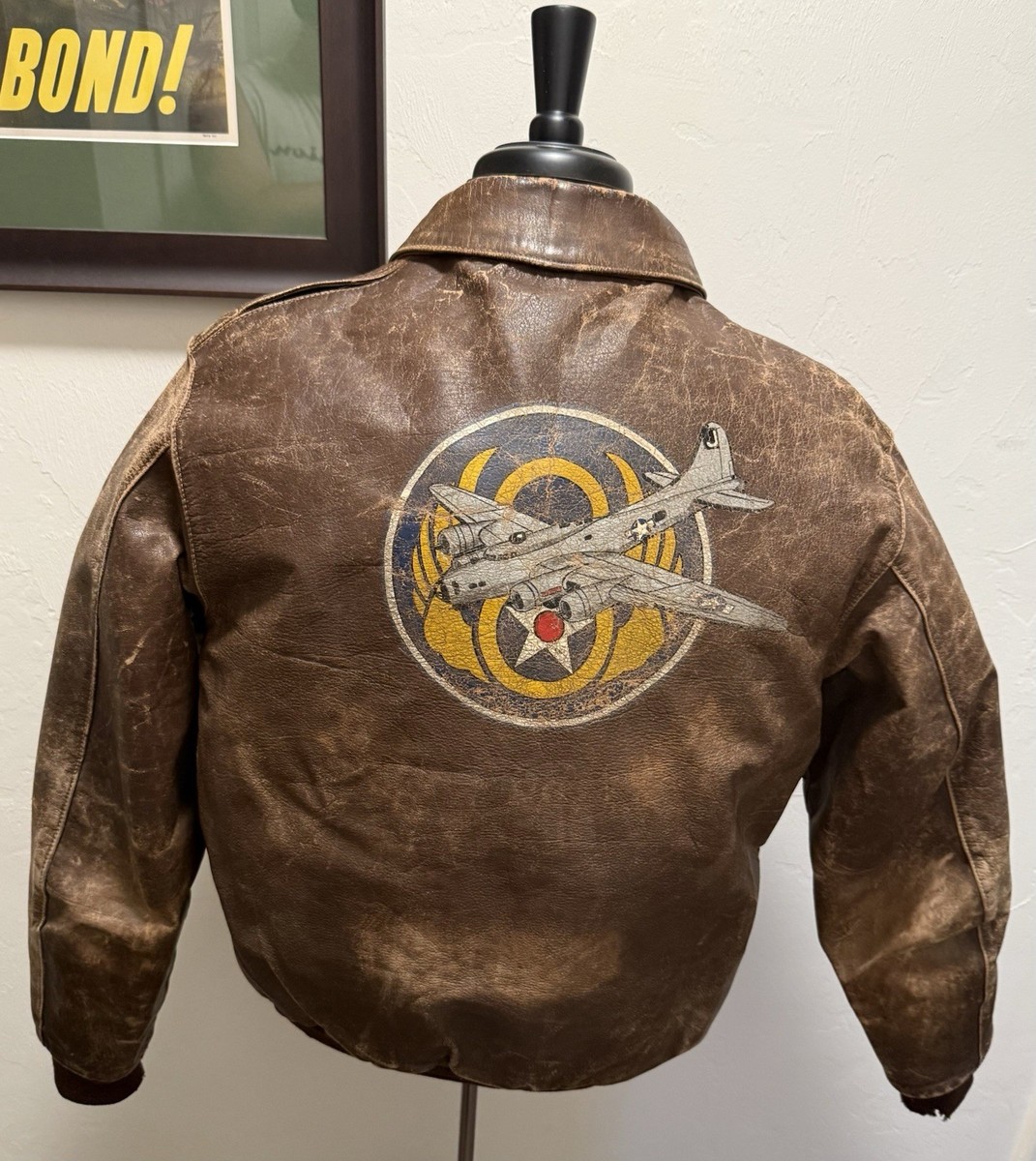 WWII Painted 8th Air Force A-2 A2 Bomber Flight Jacket | eBay