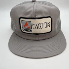 Vintage K Brand AGCO White Trucker Hat Cap Adjustable Snap Back K Products