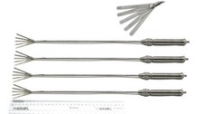 ADDLER LAPAROSCOPIC 5MMX330MM FAN RETRACTOR 5 PRONGS ANGULATION INSTRUMENTS 4PCS