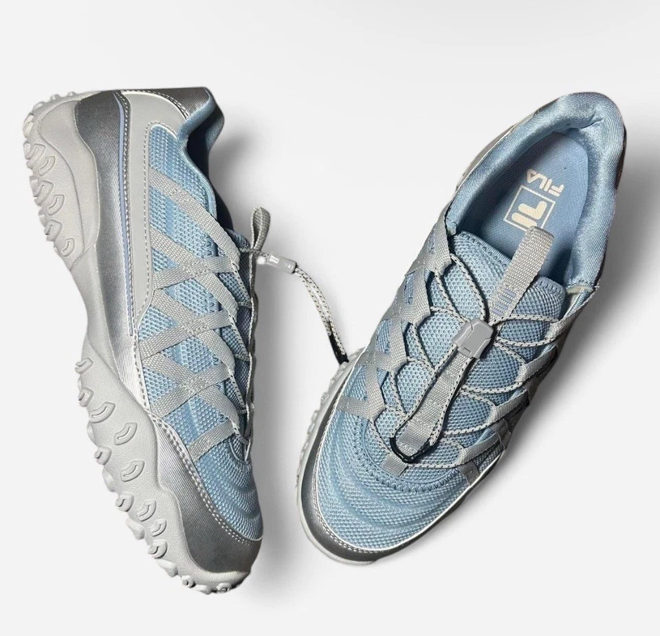 FILA Echappe Sneakers in Platinum Silver / Baby Blue Size 8 *KOREAN EXCLUSIVE* - Image 2 of 4