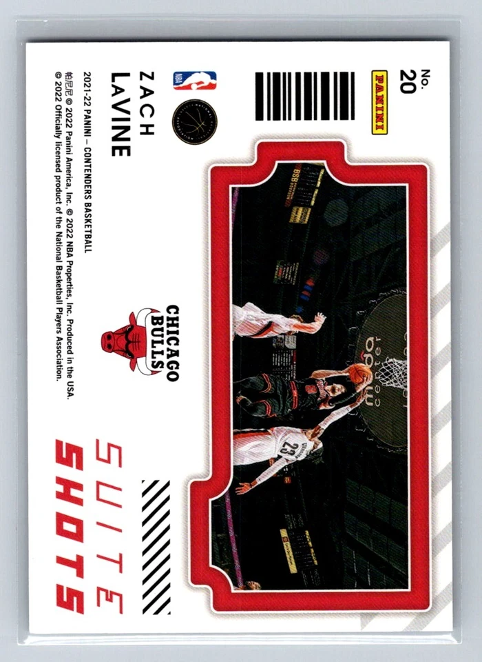 2021  Panini Contenders Suite Shots #20 Zach LaVine Dazzle Rare SP Bulls - Image 2 of 2