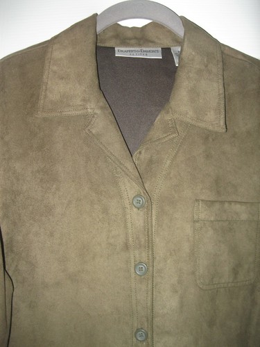 NWT ~ DRAPER'S & DAMON'S Microfiber Button Down Blouse ~ Sz Petite XL - Picture 2 of 7