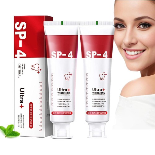 2x Sp-4 Probiotic Toothpaste, Sip-4 Toothpaste Ultra Whitening, Stain Removing