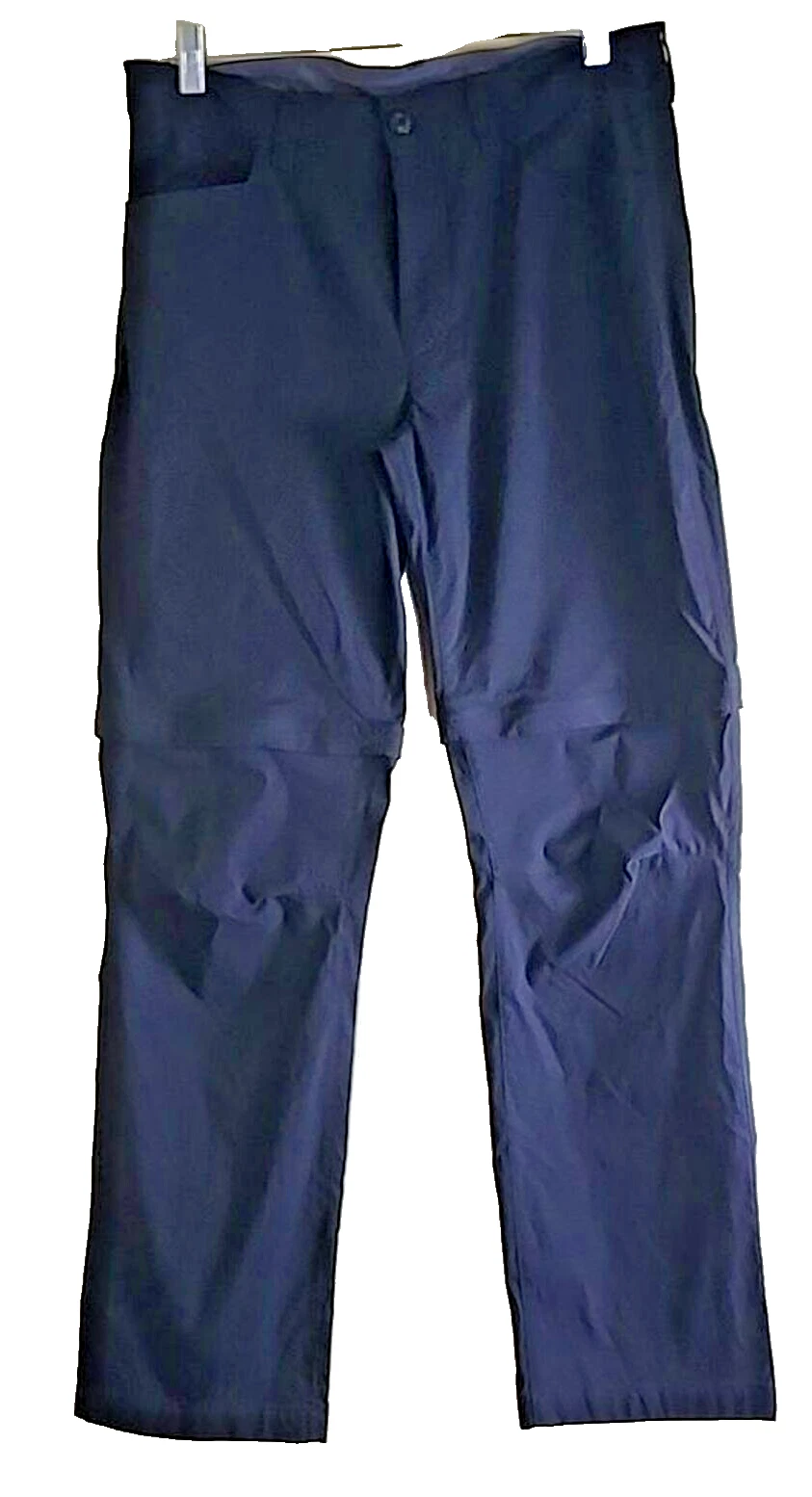 Eddie Bauer Men's Black Outdoor/Hiking/Fishing Pants, Zip Off Legs, Straight Leg