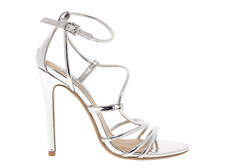 Steve Madden Smith Silver Strappy Heels Size 7M