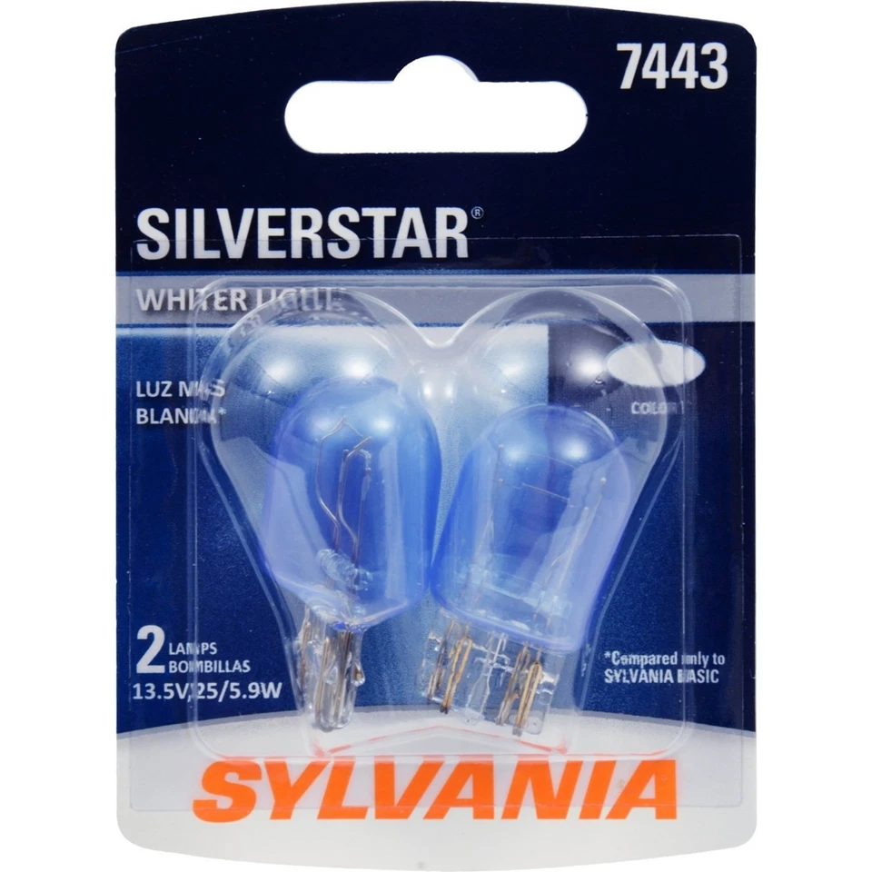 Sylvania Silverstar 7443 25/6W Two Bulbs Brake Stop Tail Parking Light Replace - Image 2 of 4