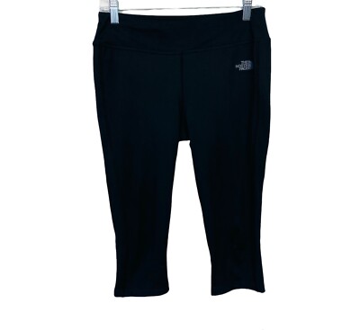 The North Face Women Activewear Capri Leggings M Black Mid Rise Stretch Pull On 
