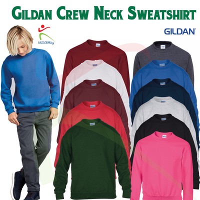 Gildan Heavy Blend Kids Crew Neck Youth Plain Sweatshirt Jersey Jumper 3//4-12//14
