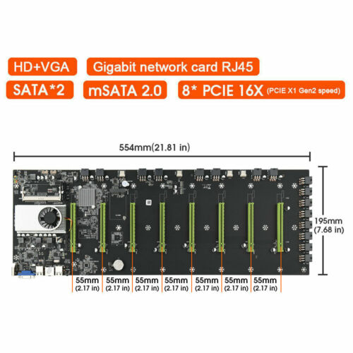 Placa madre minera BTC-T37 BTC-D37 BTC-S37 8 GPU ranura de memoria tarjeta CPU DDR3 HDMI - Imagen 6 de 15