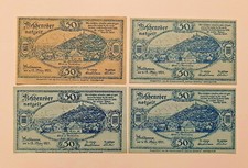 NÖSCHENRODE NOTGELD 4x 50 PFENNIG 1921 EMERGENCY MONEY GERMANY BANKNOTES (11389)