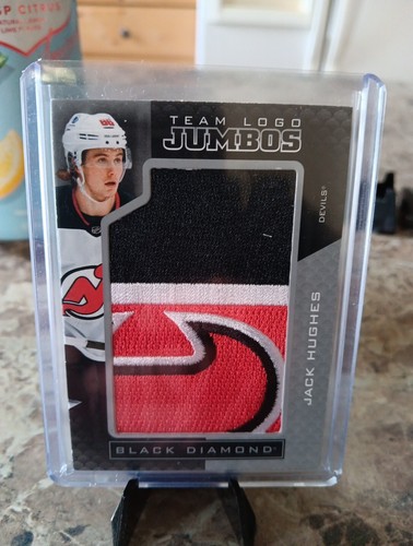 Jack Hughes [Puzzle] #TLNJ-JH 2021 Upper Deck Black Diamond Team Logo Jumbo Patches card