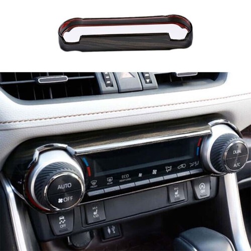 Panel Decor Wood Grain Console AC Switch Control Black For 2019-2023 Toyota RAV4