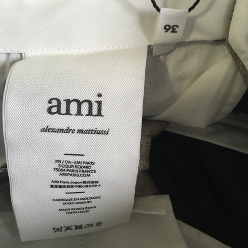 Pantalón de lana Ami Paris dobladillo neutro talla 36 - Imagen 8 de 14