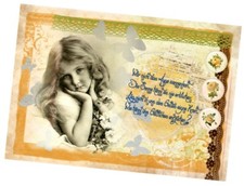 DIN A5 Kartka z życzeniami 21x15 Słońce - Pocztówka Napis serca Kartka z życzeniami Dzięki retro