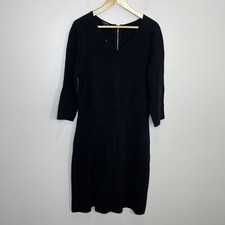 NWT TALBOTS Textured Stretch Knit Solid Black Sweater Dress Size XLP