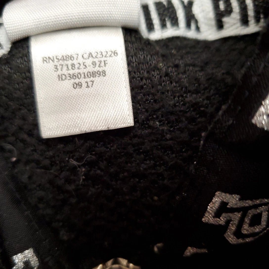 UNDERCOVER Felpa con cappuccio rosa Victorias Secret donna M nera Bling cane paillettes raso manica 1 4 zip