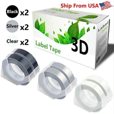 (2Clear+2Silver+2Black) LabelTape 3D For Dymo Caption Maker (1741205)