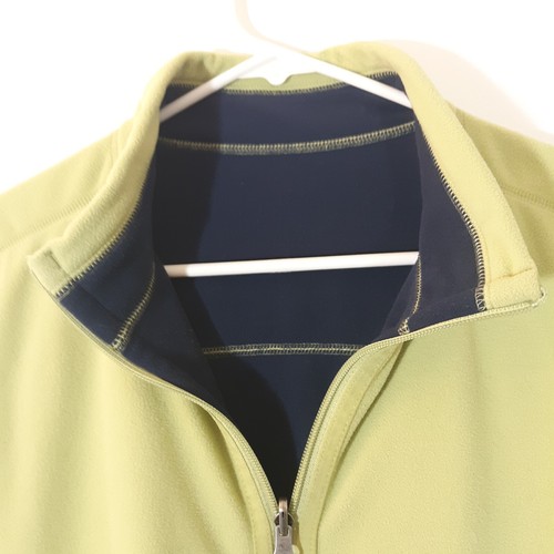 L.L. Bean Vest Women XL Green Blue Fleece Full Zip Reversible Lightweight Jacket - Picture 9 of 14