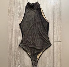 Black mesh bodysuit for women size S used gently