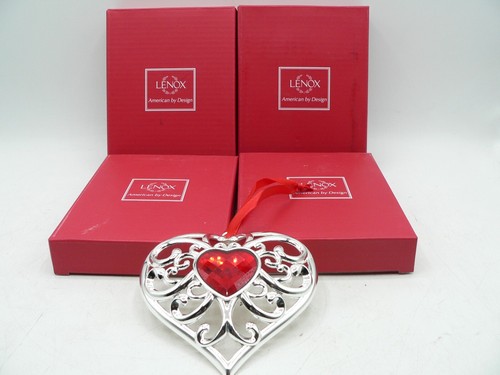 Lenox Set of 5 Bejeweled Silverplated Ornaments One box is missing, 4 brand new - Picture 2 of 17