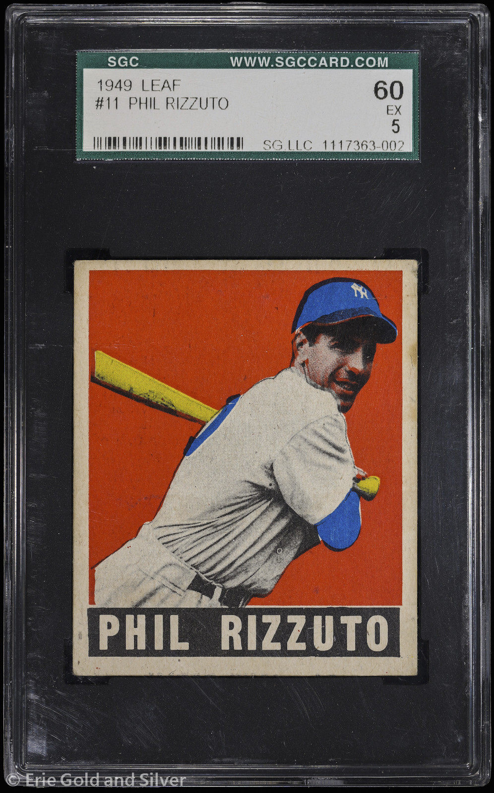 1948-49 Leaf #11 Phil Rizzuto SGC 5EX/60 | New York Yankees Well Centered