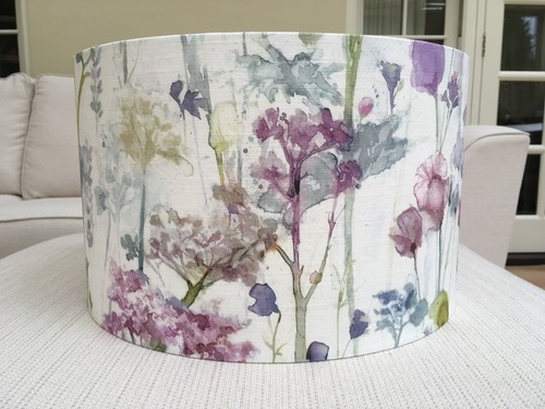 Wild Flowers Lamp Shade Voyage Floral Summer Ilinizas Fabric Pink Teal Lampshade - Picture 2 of 11