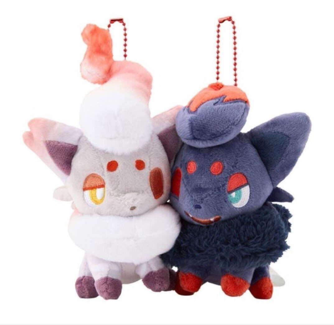 レア 未使用 タグ付 pokemon center 2012 メイ キーホルダー Pokemon Center Limited Zorua & Hisuian Zorua Magnetic Plush