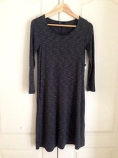 New GAP WomenSpace Dye Dark Gray 3/4 Sleeves Pocket Trapeze Swing Dress XS
