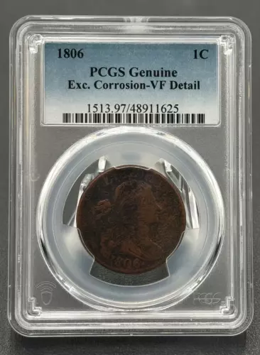 1806 1c Draped Bust Large Cent NGC Very Fine, Nice Early Large Cent