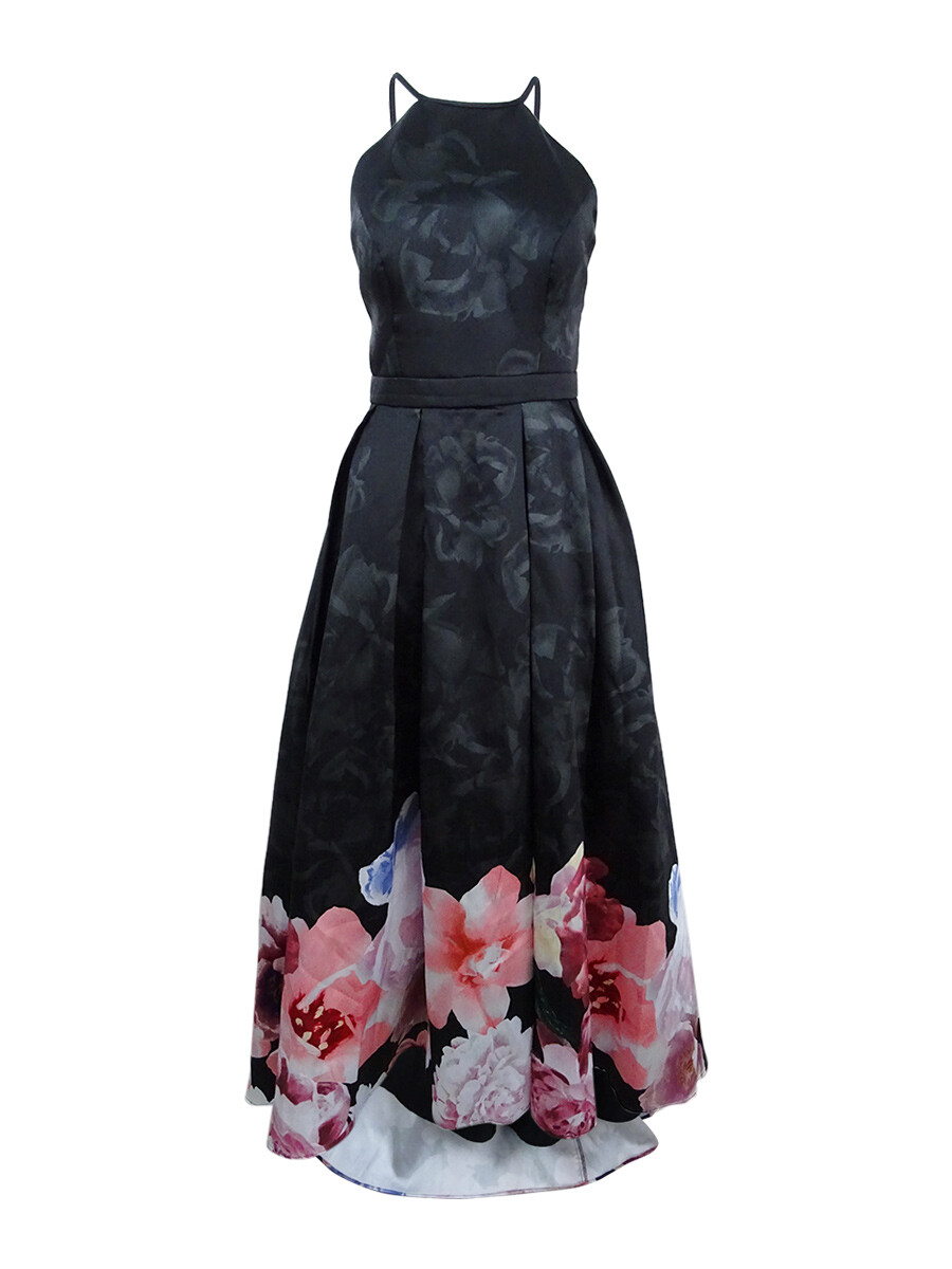 Xscape Women's Floral-Print High-Low Gown