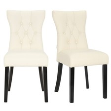 Modern Faux Leather Dining Chairs Set of 2 High Back Seat Kitchen Room SHZH01645