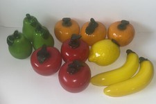 Vintage Murano Style Art Glass Fruits  Vegetables Lot of 12